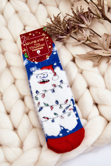 Chaussettes de Noël pour enfants de couleur bleue 2
