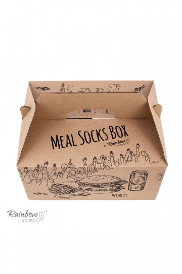 Chaussettes colorées dans une boîte Repas Chaussettes Boîte Burger 5 Par