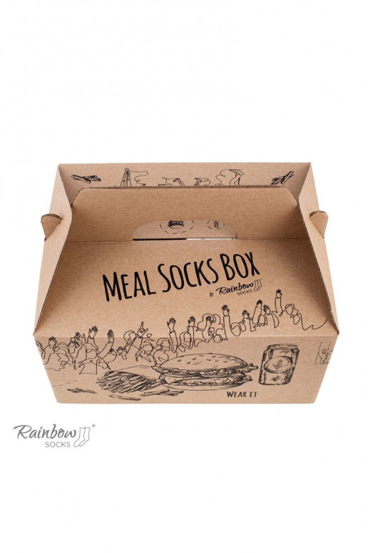 Farbige Socken in einer Box Meal Socks Box Burger 5 Par