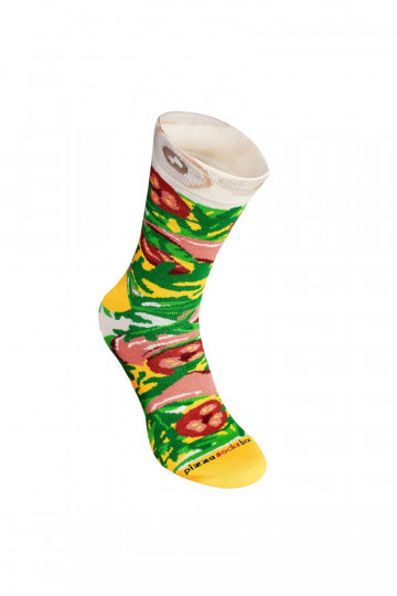 Chaussettes colorées en boîte 1 paire Pizza 2