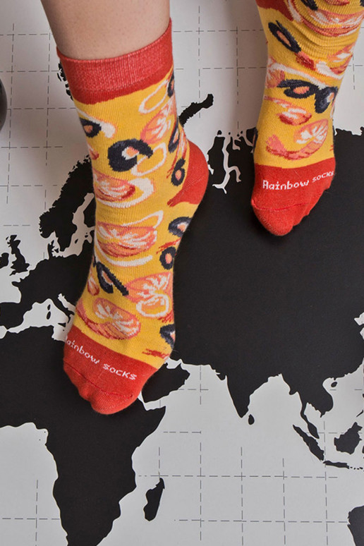 Chaussettes colorées en boîte 1 paire Pizza