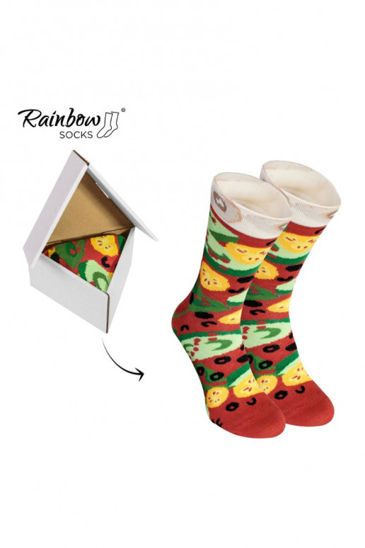 Chaussettes colorées en boîte 1 paire Pizza