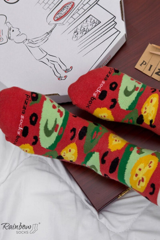 Chaussettes colorées en boîte 1 paire Pizza