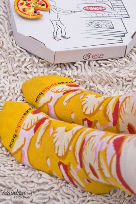Chaussettes colorées en boîte 1 paire Pizza