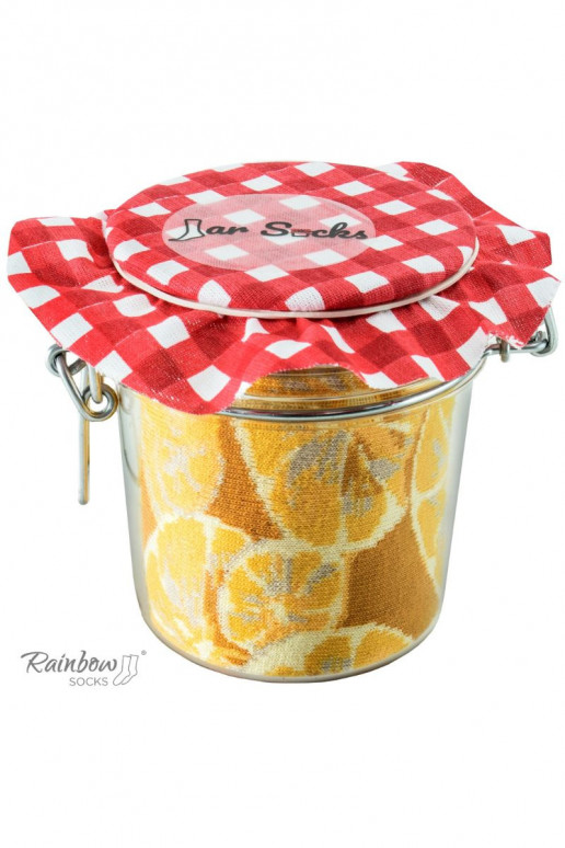 2 Paar farbige Socken in einer Box