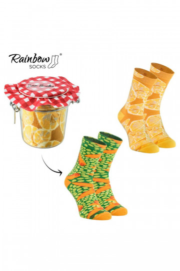 2 paires de chaussettes colorées dans une boîte 2