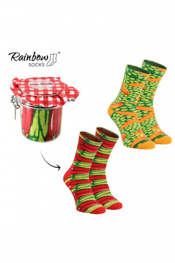 2 paar gekleurde sokken in een doosje 2
