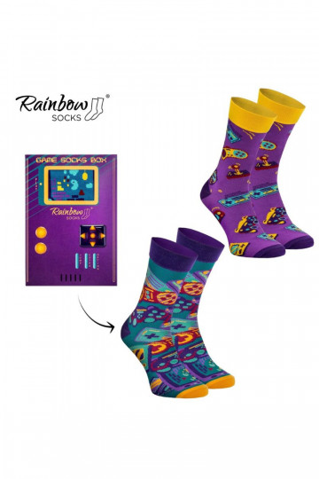 2 paires de chaussettes colorées dans une boîte 2
