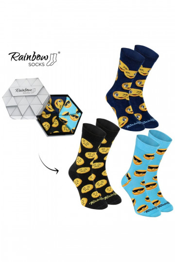 3 paires de chaussettes colorées dans une boîte 2