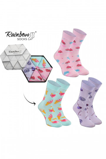 3 paires de chaussettes colorées dans une boîte 2