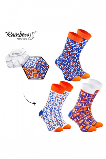 Chaussettes colorées à motifs géométriques 3 paires 2