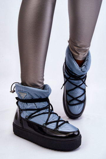 bottes de neige à lacets de couleur bleue Carrios