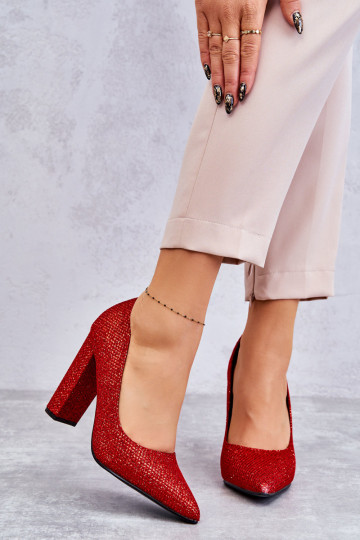 avec brillance Chaussures à talons couleur rouge Elmira