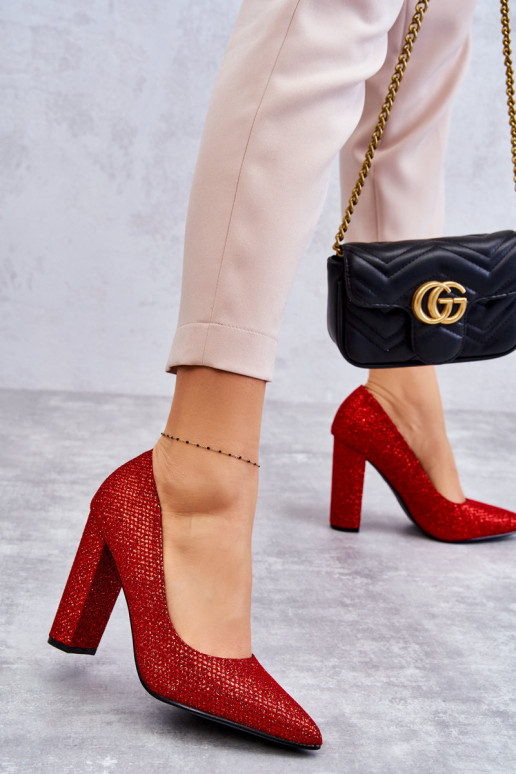 avec brillance Chaussures à talons couleur rouge Elmira