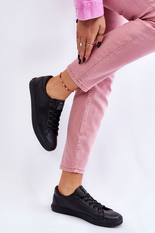 avec des brides Chaussures décontractées modèle classique de couleur noire Misima