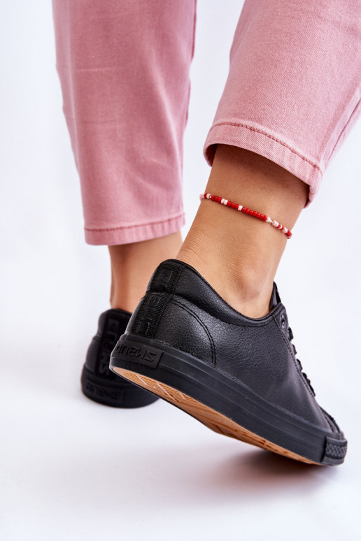 avec des brides Chaussures décontractées modèle classique de couleur noire Misima