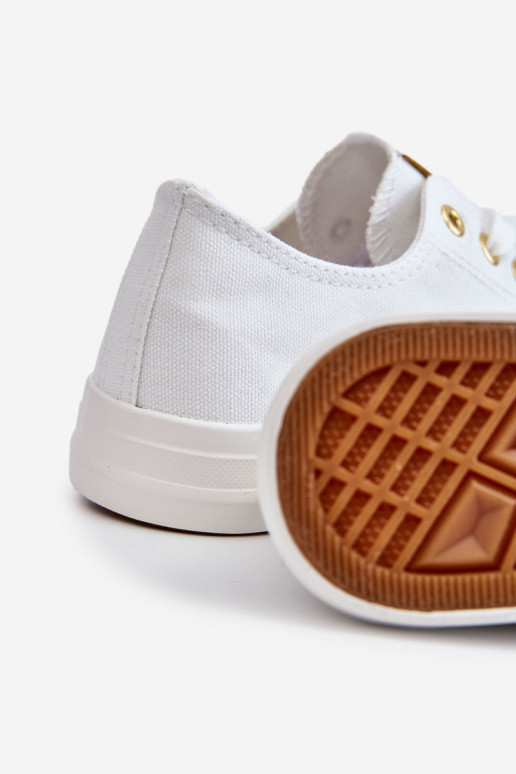 Chaussures de loisirs modèle classique Couleur blanc-or Ecoma