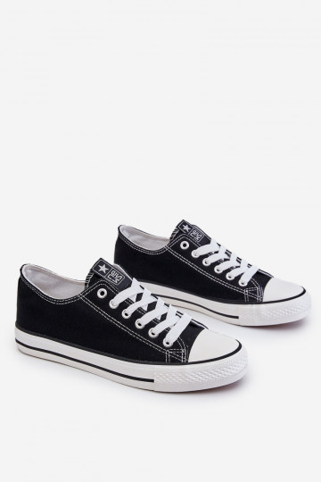 Chaussures de loisirs modèle classique de couleur noire avec semelles blanches Ecoma