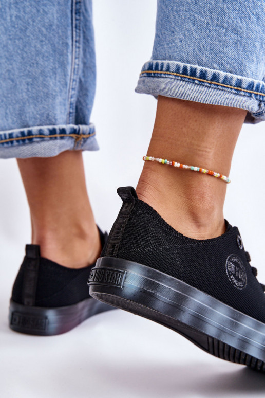 Damesschoenen met gekleurd plateau Big Star LL274239 zwart