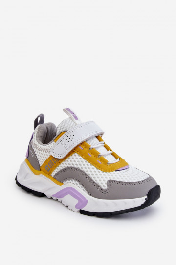 Kindersneakers met zelfklevende sluiting Big Star JJ374257 Wit-geel