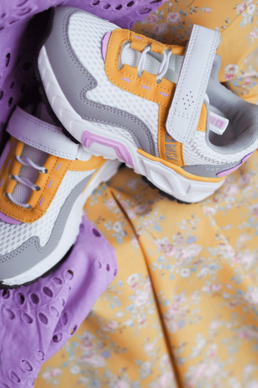 Kindersneakers met zelfklevende sluiting Big Star JJ374257 Wit-geel Kindersneakers met zelfklevende sluiting Big Star JJ374257 Wit-geel