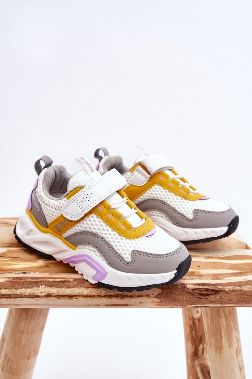 Kindersneakers met zelfklevende sluiting Big Star JJ374257 Wit-geel Kindersneakers met zelfklevende sluiting Big Star JJ374257 Wit-geel