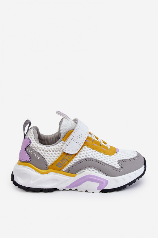 Kinder-Sneaker mit Klebeverschlüssen Big Star JJ374257 Weiß-Gelb