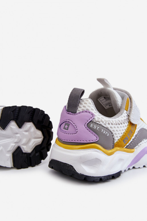 Kinder-Sneaker mit Klebeverschlüssen Big Star JJ374257 Weiß-Gelb