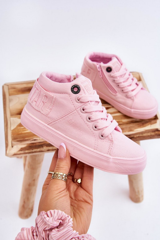 Klassiek model vrijetijdsschoenen voor kinderen met laars Big Star LL374003 roze kleur