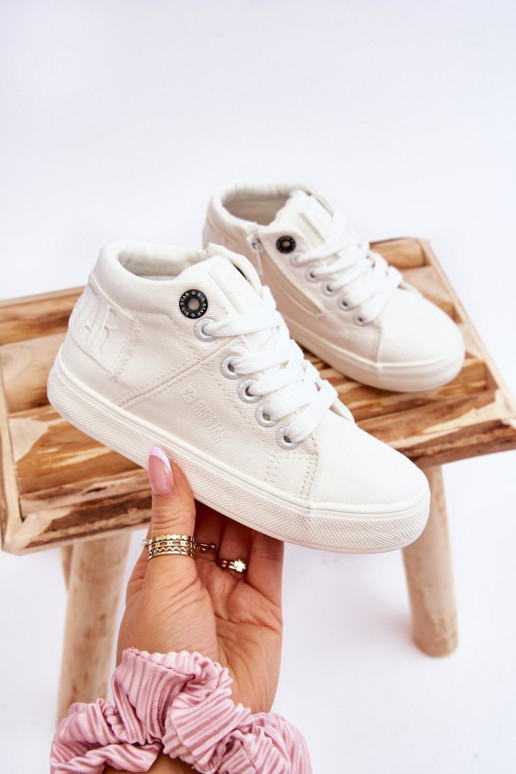 Klassiek model vrijetijdsschoenen voor kinderen met een zool Big Star LL374002 witte kleur