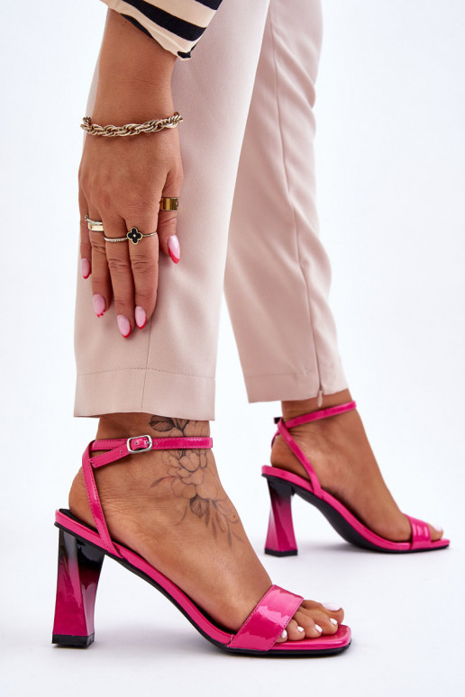 mit Lackeffekt Elegante Sandaletten mit hohen Absätzen in der Farbe Rosa Owen