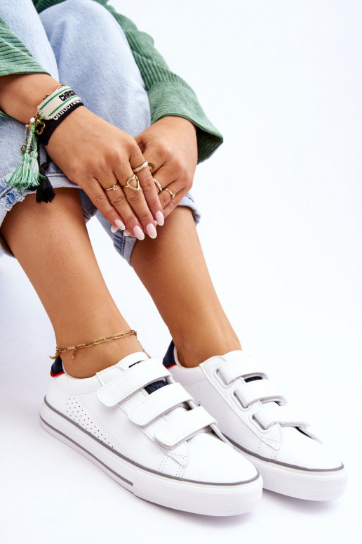 Sneakers met zelfklevende sluitingen Big Star LL274A207 witte kleur