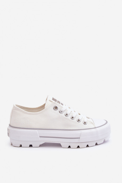 vrijetijdsschoenen met platform Big Star LL274150 witte kleur vrijetijdsschoenen met platform Big Star LL274150 witte kleur