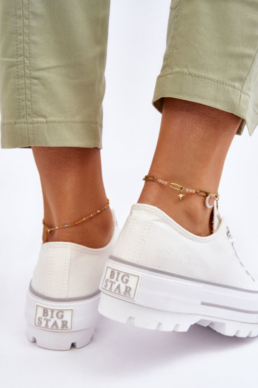 Freizeitschuhe mit Plateau Big Star LL274150 weiße Farbe