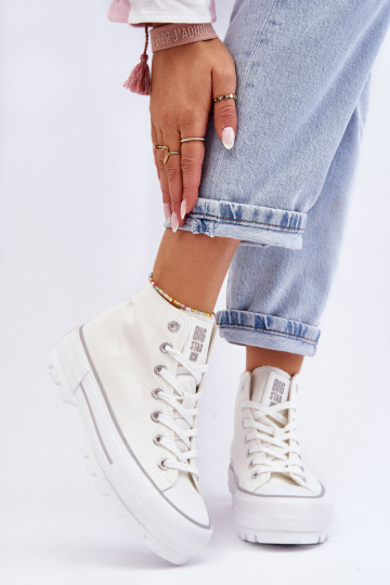 vrijetijdsschoenen met platform Big Star LL274156 witte kleur 2