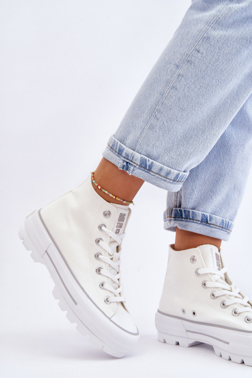 vrijetijdsschoenen met platform Big Star LL274156 witte kleur vrijetijdsschoenen met platform Big Star LL274156 witte kleur