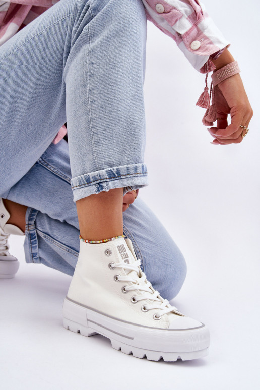 chaussures casual avec plateforme Big Star LL274156 couleur blanche