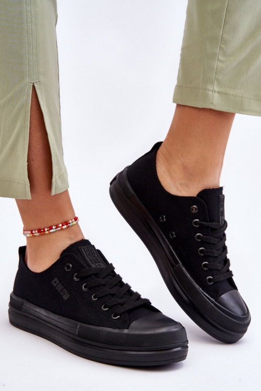 mit Schnürsenkeln Sneakers Big Star LL274967 schwarze Farbe mit Schnürsenkeln Sneakers Big Star LL274967 schwarze Farbe