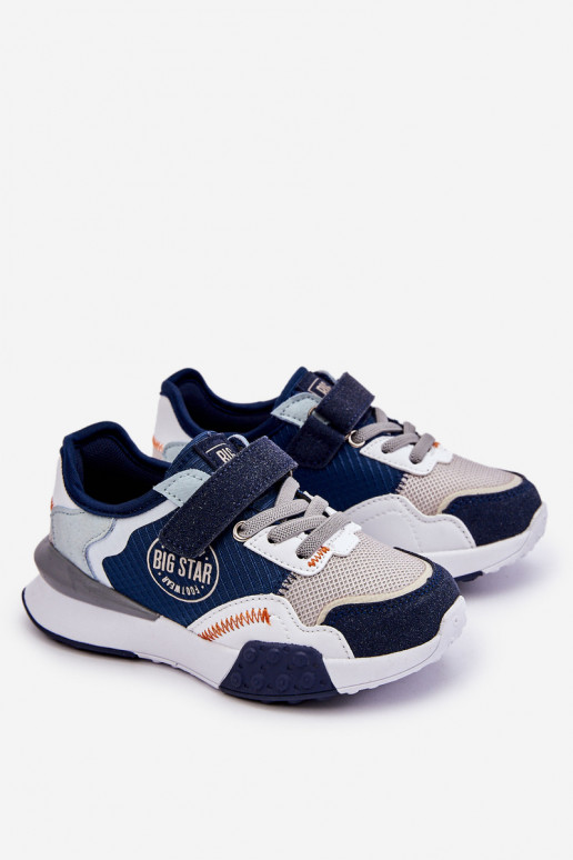 Baskets pour enfants, modèle chaussures, système de mousse à mémoire de forme Big Star LL374225, bleu foncé Baskets pour enfants, modèle chaussures, système de mousse à mémoire de forme Big Star LL374225, bleu foncé