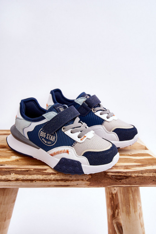 Baskets pour enfants, modèle chaussures, système de mousse à mémoire de forme Big Star LL374225, bleu foncé