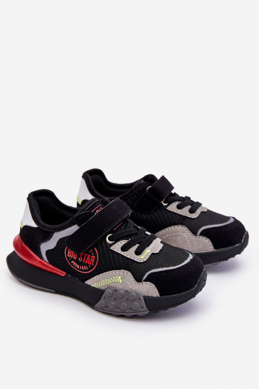 Baskets pour enfants, modèle chaussures, système de mousse à mémoire de forme Big Star LL374224, couleur noire