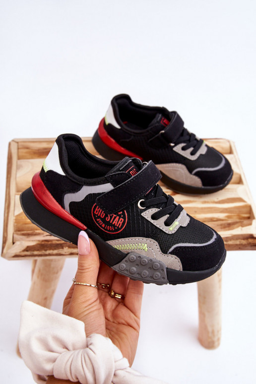 Baskets pour enfants, modèle chaussures, système de mousse à mémoire de forme Big Star LL374224, couleur noire