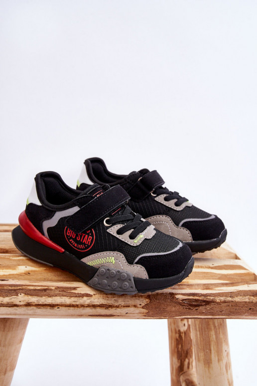 Baskets pour enfants, modèle chaussures, système de mousse à mémoire de forme Big Star LL374224, couleur noire