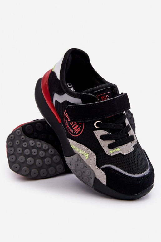 Baskets pour enfants, modèle chaussures, système de mousse à mémoire de forme Big Star LL374224, couleur noire