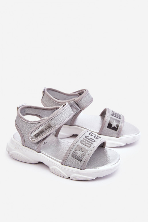Sandales enfant avec attaches adhésives Big Star LL374194 couleur argent
