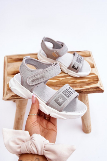Sandales enfant avec attaches adhésives Big Star LL374194 couleur argent 2