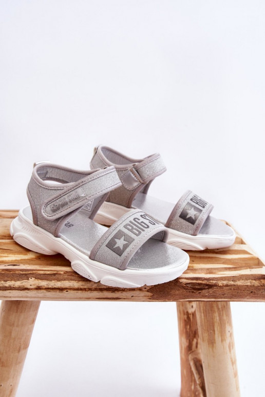 Sandales enfant avec attaches adhésives Big Star LL374194 couleur argent