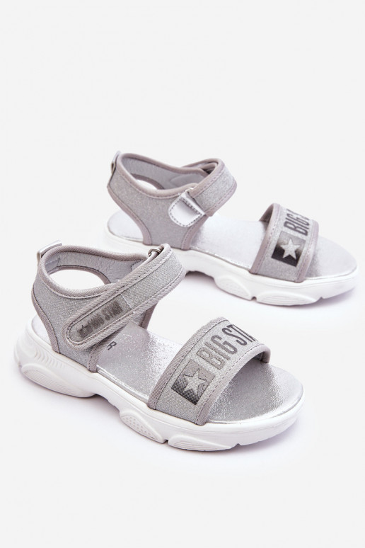 Sandales enfant avec attaches adhésives Big Star LL374194 couleur argent