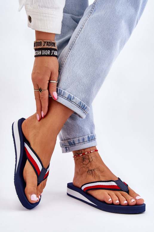 Slippers met plateau Big Star LL274779 donkerblauw Slippers met plateau Big Star LL274779 donkerblauw