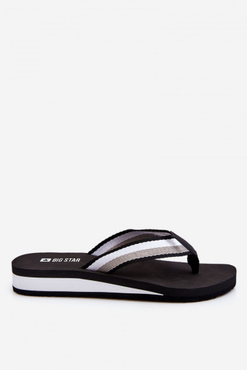 Hausschuhe mit Plateau Big Star LL274781 schwarze Farbe